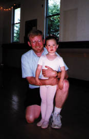 Fiona with proud Daddy after the performance