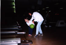 Fiona and Elaine bowling