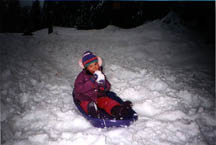 Fiona eats the snow