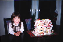 Close-Up of Fiona with her Gingerbread House
