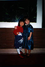 Fiona with friend Zoey before the Nutcracker Ballet