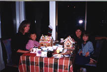 Fiona and Zoey are showing off their Gingerbread Houses