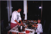 Preparing the gingerbread for the house...